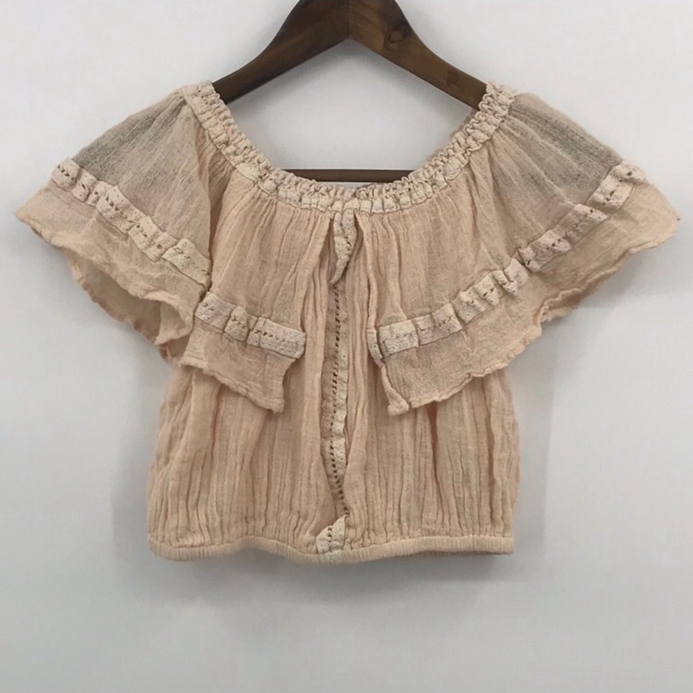 ✨HP✨ Jen’s Pirate Booty Flame Lily Crop Gauze Top - Picture 4 of 12